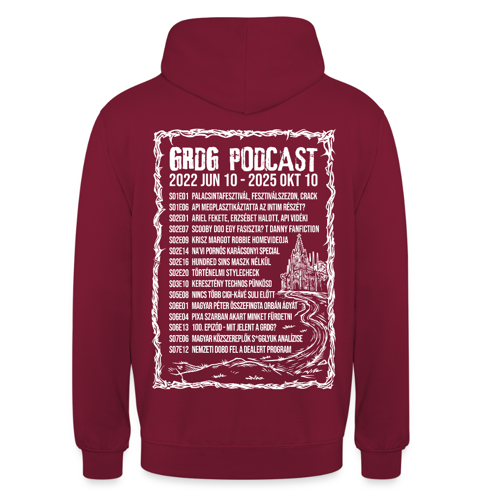 Grdg Nation - RIP Podcast - limitált puller - kapucnis - bordeaux